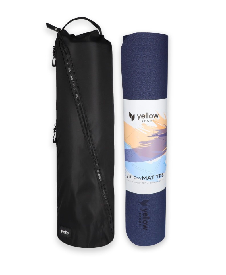 yellowMAT TPE Trainingsmatte blau - navy + Tasche